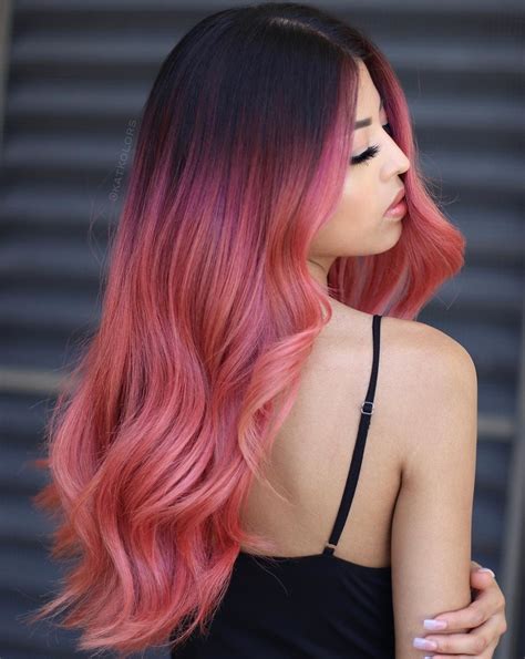 dark roots and pink hair|balayage pink hair.